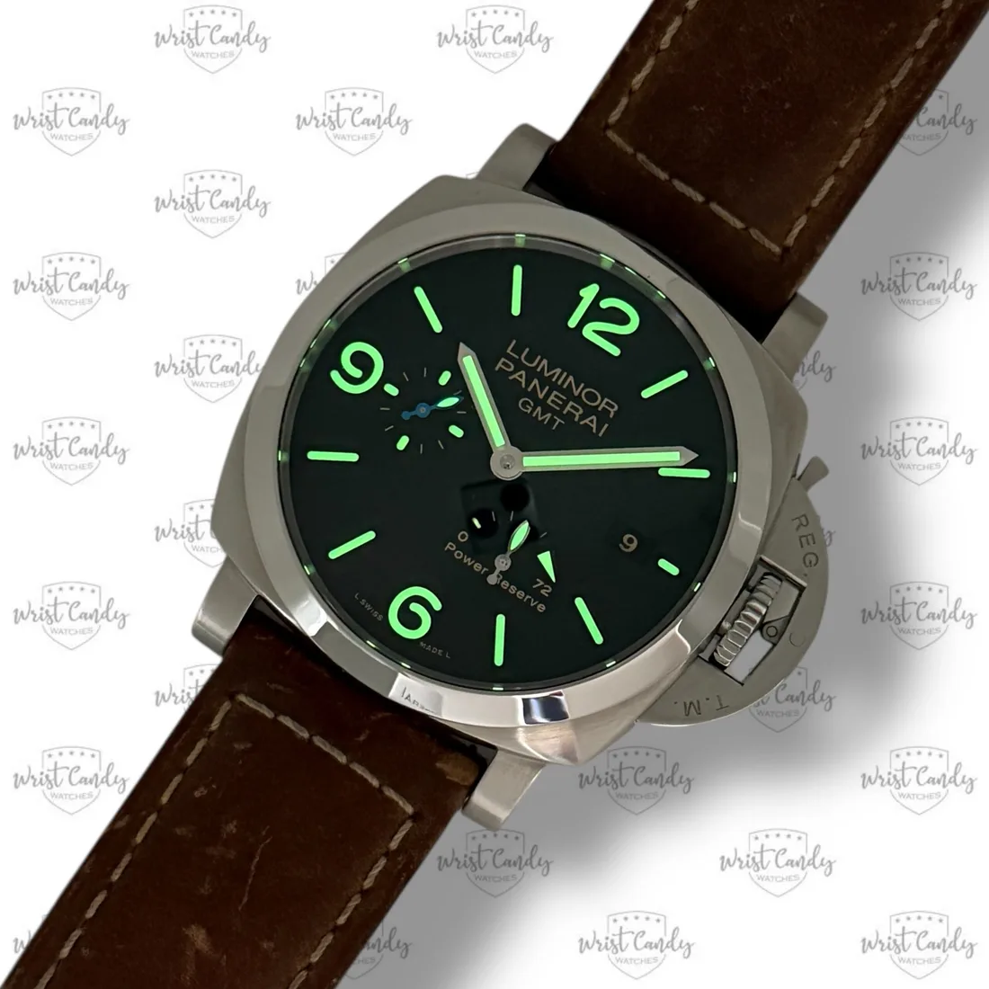Panerai Luminor 1950 GMT Power Reserve — zijkant