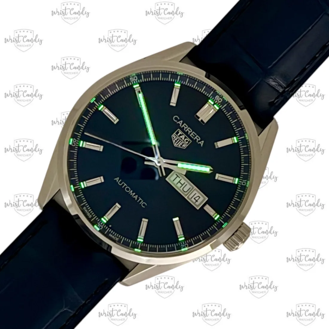 TAG Heuer Carrera Day-Date alligator strap — zijkant